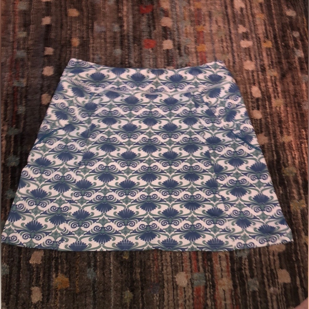 Title Nine Blue, Green & White Patterned Women's Skirt